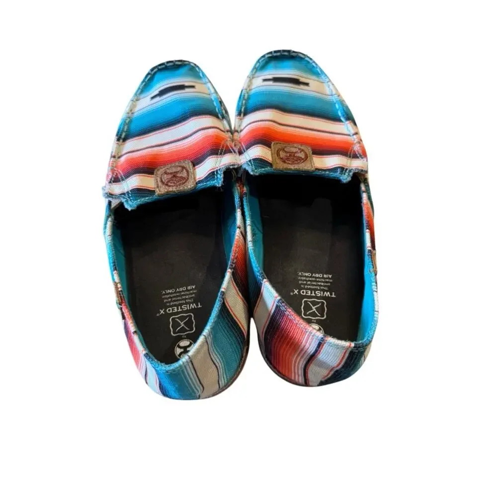 Twisted X Men’s Size 10 Slip-On Canvas Shoes Serape Stripe